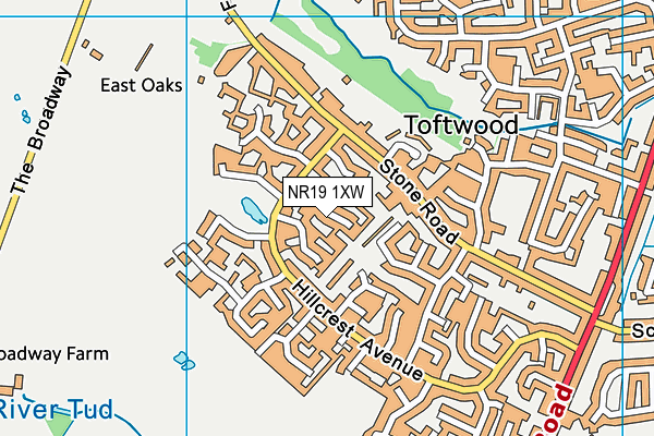 NR19 1XW map - OS VectorMap District (Ordnance Survey) NR19 1XW map - OS VectorMap District (Ordnance Survey)