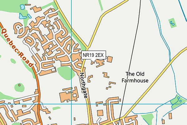 NR19 2EX map - OS VectorMap District (Ordnance Survey) NR19 2EX map - OS VectorMap District (Ordnance Survey)