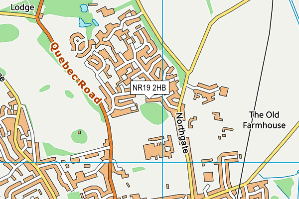 NR19 2HB map - OS VectorMap District (Ordnance Survey)