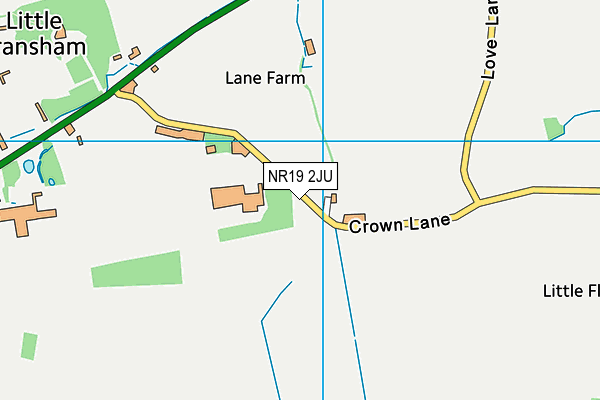 NR19 2JU map - OS VectorMap District (Ordnance Survey)