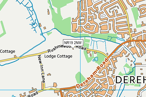 NR19 2NW map - OS VectorMap District (Ordnance Survey)