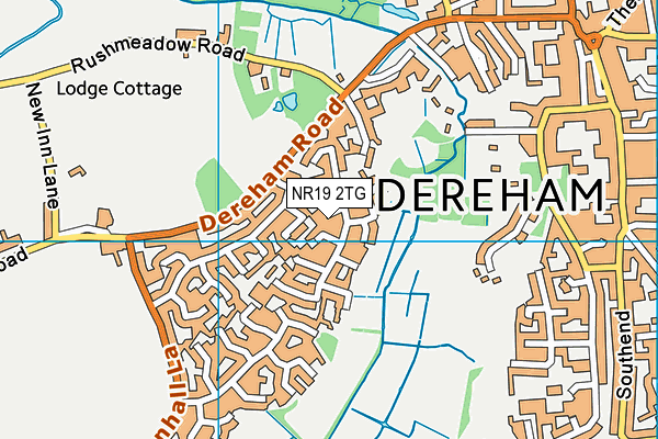 NR19 2TG map - OS VectorMap District (Ordnance Survey)