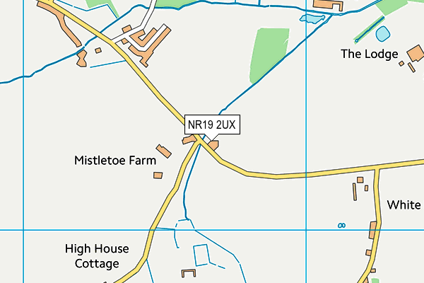NR19 2UX map - OS VectorMap District (Ordnance Survey)