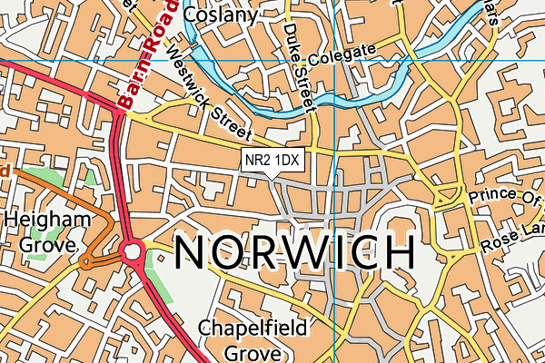 NR2 1DX map - OS VectorMap District (Ordnance Survey)