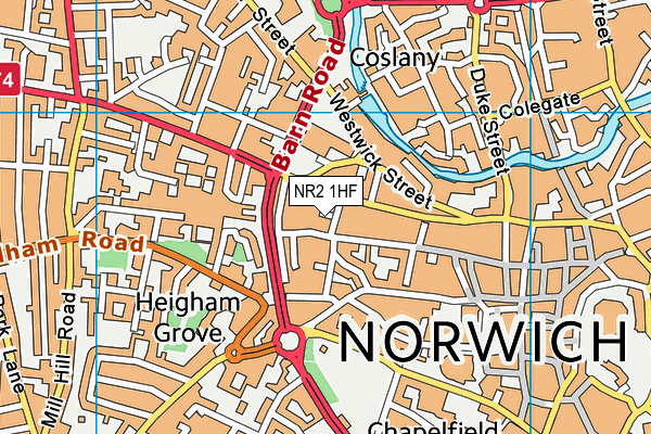 NR2 1HF map - OS VectorMap District (Ordnance Survey)