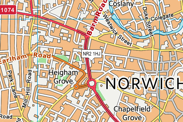 NR2 1HJ map - OS VectorMap District (Ordnance Survey)