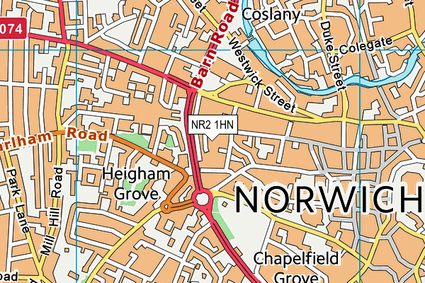 NR2 1HN map - OS VectorMap District (Ordnance Survey)