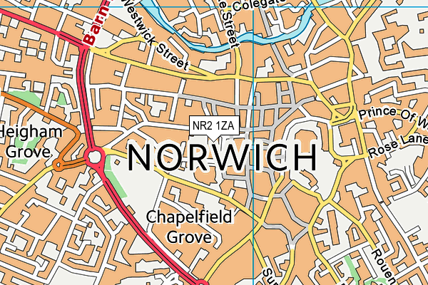 NR2 1ZA map - OS VectorMap District (Ordnance Survey) NR2 1ZA map - OS VectorMap District (Ordnance Survey)