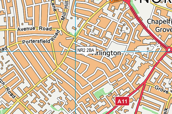 NR2 2BA map - OS VectorMap District (Ordnance Survey) NR2 2BA map - OS VectorMap District (Ordnance Survey)
