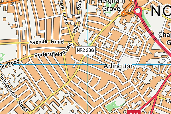 NR2 2BG map - OS VectorMap District (Ordnance Survey)