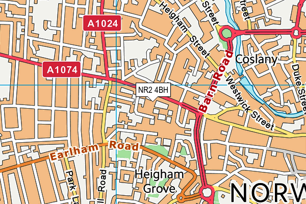 NR2 4BH map - OS VectorMap District (Ordnance Survey)