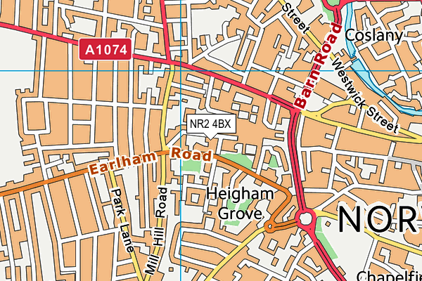 NR2 4BX map - OS VectorMap District (Ordnance Survey)