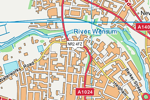 NR2 4FZ map - OS VectorMap District (Ordnance Survey)