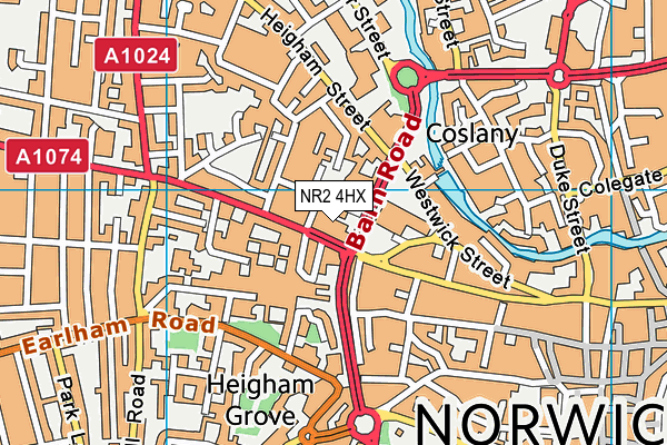 NR2 4HX map - OS VectorMap District (Ordnance Survey) NR2 4HX map - OS VectorMap District (Ordnance Survey)