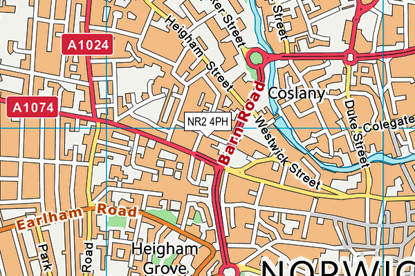 NR2 4PH map - OS VectorMap District (Ordnance Survey)