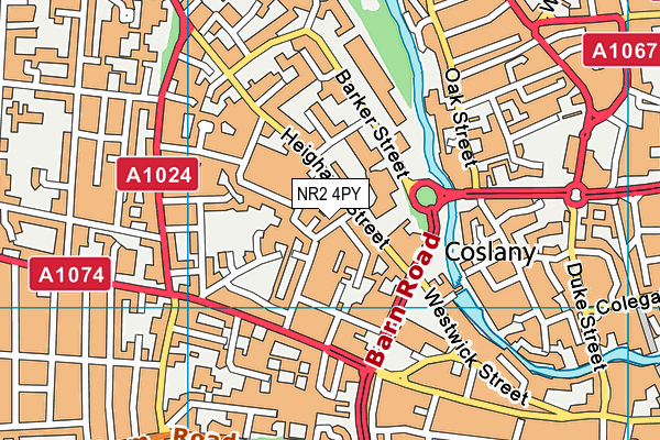 NR2 4PY map - OS VectorMap District (Ordnance Survey)