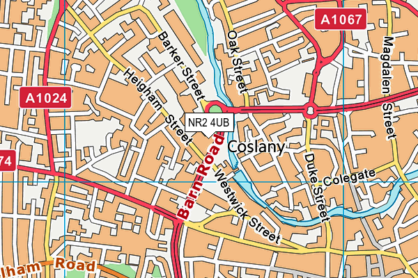 NR2 4UB map - OS VectorMap District (Ordnance Survey)