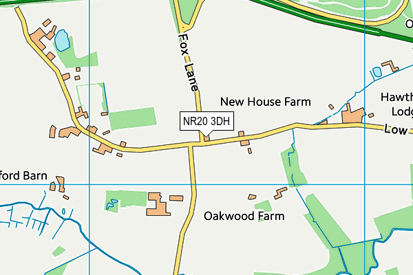 NR20 3DH map - OS VectorMap District (Ordnance Survey)