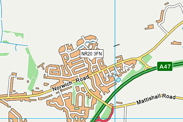 NR20 3FN map - OS VectorMap District (Ordnance Survey) NR20 3FN map - OS VectorMap District (Ordnance Survey)
