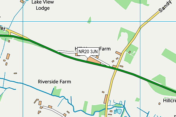 NR20 3JN map - OS VectorMap District (Ordnance Survey)