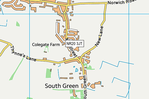 NR20 3JT map - OS VectorMap District (Ordnance Survey)