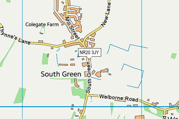 NR20 3JY map - OS VectorMap District (Ordnance Survey) NR20 3JY map - OS VectorMap District (Ordnance Survey)