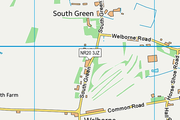 NR20 3JZ map - OS VectorMap District (Ordnance Survey) NR20 3JZ map - OS VectorMap District (Ordnance Survey)