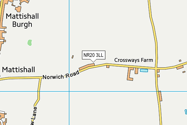 NR20 3LL map - OS VectorMap District (Ordnance Survey)
