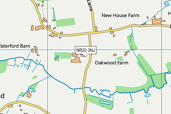 NR20 3NJ map - OS VectorMap District (Ordnance Survey)
