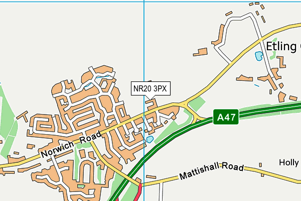 NR20 3PX map - OS VectorMap District (Ordnance Survey)