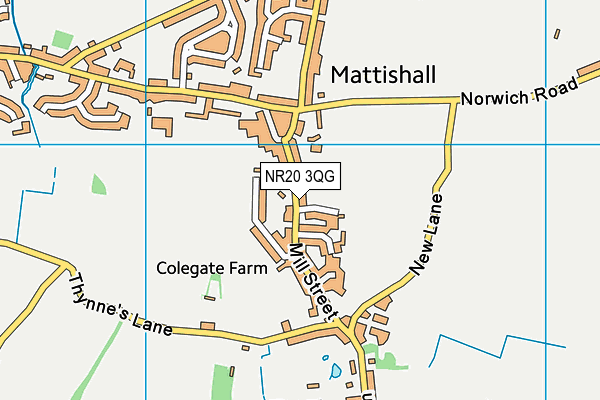 NR20 3QG map - OS VectorMap District (Ordnance Survey)