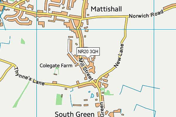 NR20 3QH map - OS VectorMap District (Ordnance Survey)