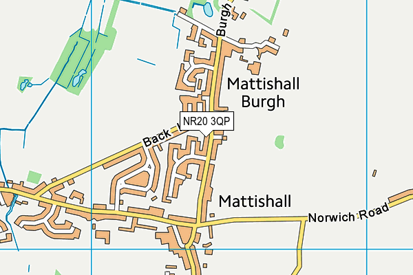 NR20 3QP map - OS VectorMap District (Ordnance Survey)