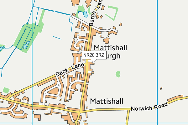 NR20 3RZ map - OS VectorMap District (Ordnance Survey)