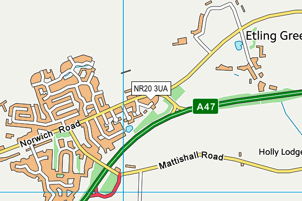 NR20 3UA map - OS VectorMap District (Ordnance Survey)