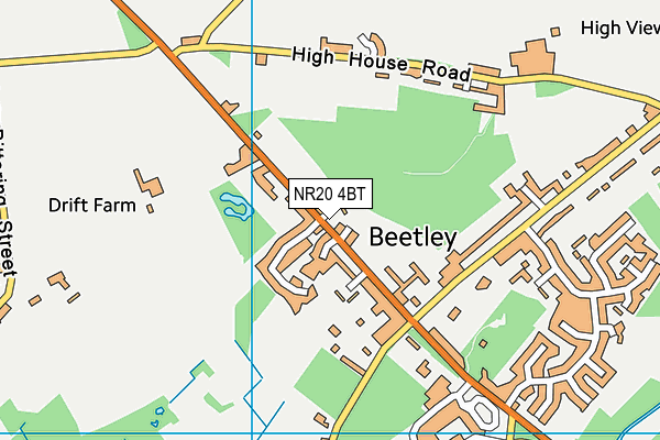 NR20 4BT map - OS VectorMap District (Ordnance Survey)