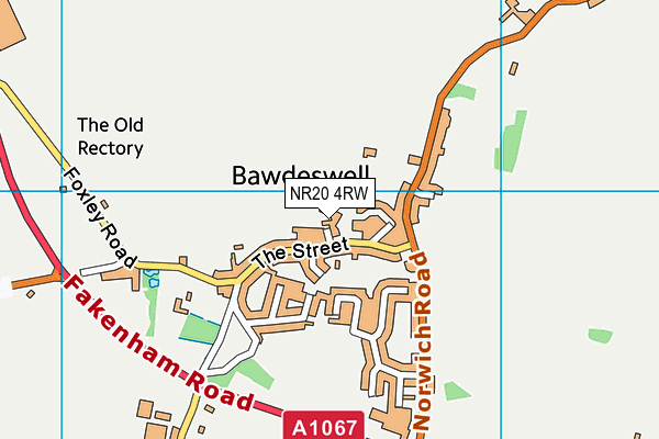 NR20 4RW map - OS VectorMap District (Ordnance Survey)