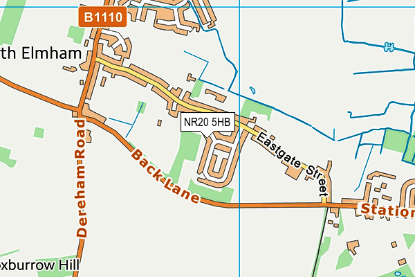 NR20 5HB map - OS VectorMap District (Ordnance Survey) NR20 5HB map - OS VectorMap District (Ordnance Survey)