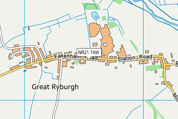 NR21 7AW map - OS VectorMap District (Ordnance Survey)
