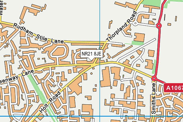 NR21 8JE map - OS VectorMap District (Ordnance Survey) NR21 8JE map - OS VectorMap District (Ordnance Survey)
