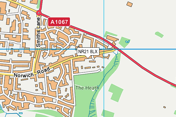 NR21 8LX map - OS VectorMap District (Ordnance Survey) NR21 8LX map - OS VectorMap District (Ordnance Survey)