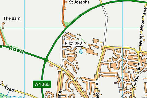NR21 9RU map - OS VectorMap District (Ordnance Survey)