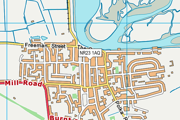 NR23 1AQ map - OS VectorMap District (Ordnance Survey) NR23 1AQ map - OS VectorMap District (Ordnance Survey)