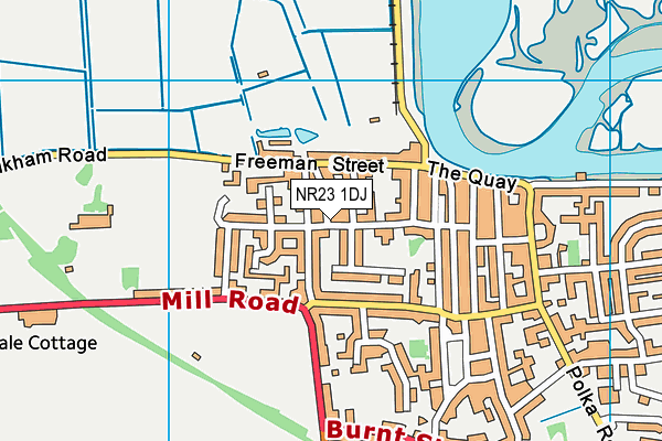 NR23 1DJ map - OS VectorMap District (Ordnance Survey) NR23 1DJ map - OS VectorMap District (Ordnance Survey)