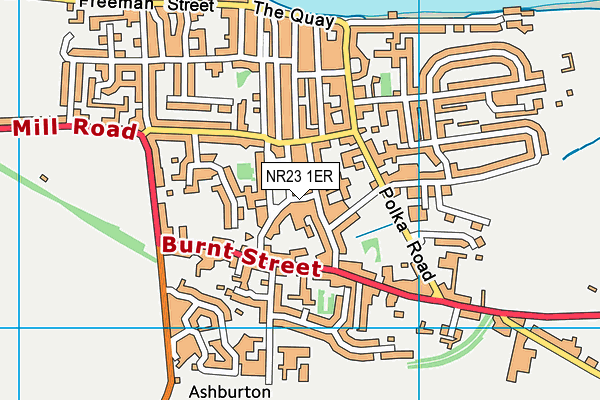 NR23 1ER map - OS VectorMap District (Ordnance Survey)