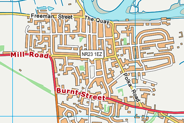 NR23 1EZ map - OS VectorMap District (Ordnance Survey) NR23 1EZ map - OS VectorMap District (Ordnance Survey)