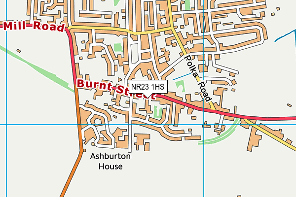 NR23 1HS map - OS VectorMap District (Ordnance Survey)