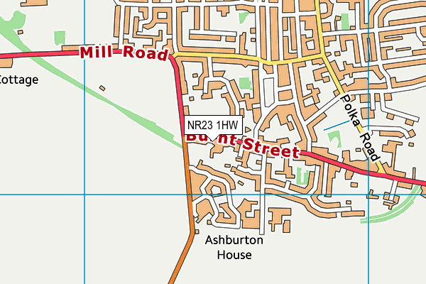 NR23 1HW map - OS VectorMap District (Ordnance Survey)