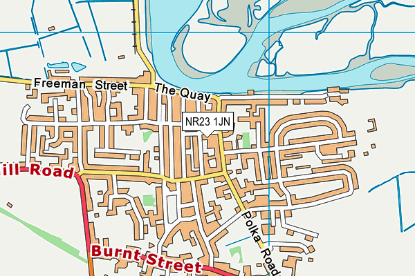 NR23 1JN map - OS VectorMap District (Ordnance Survey) NR23 1JN map - OS VectorMap District (Ordnance Survey)