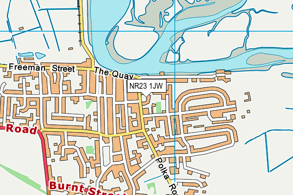 NR23 1JW map - OS VectorMap District (Ordnance Survey) NR23 1JW map - OS VectorMap District (Ordnance Survey)